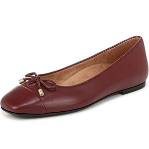 Vionic Burgundy Flats with Bow Accent